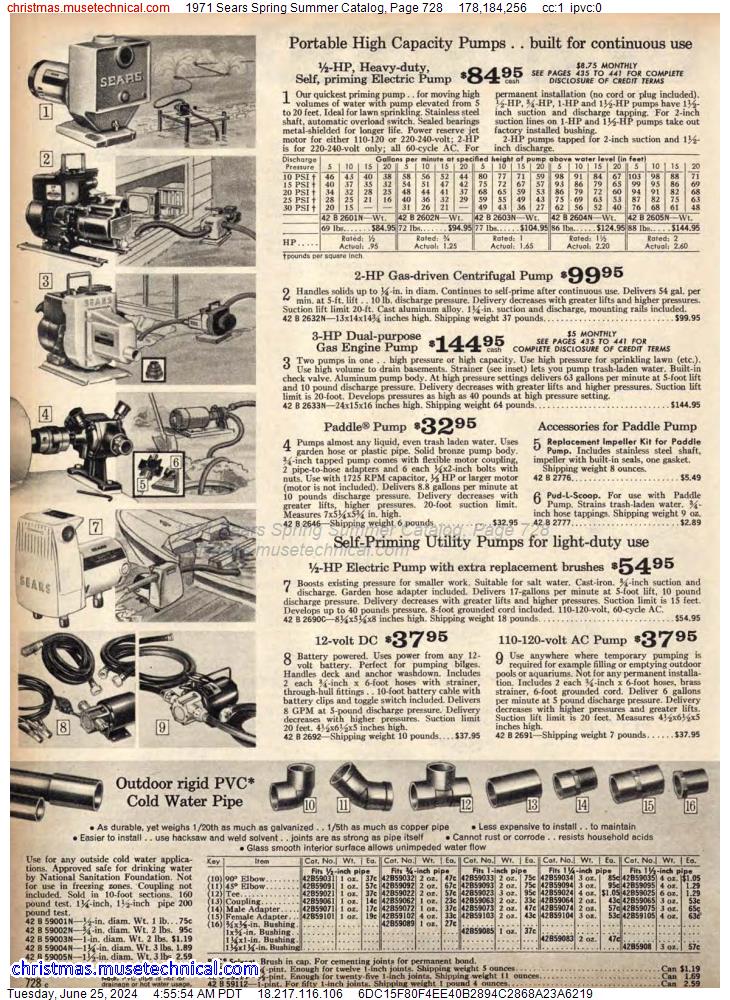 1971 Sears Spring Summer Catalog, Page 728