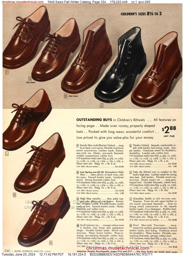 1949 Sears Fall Winter Catalog, Page 154
