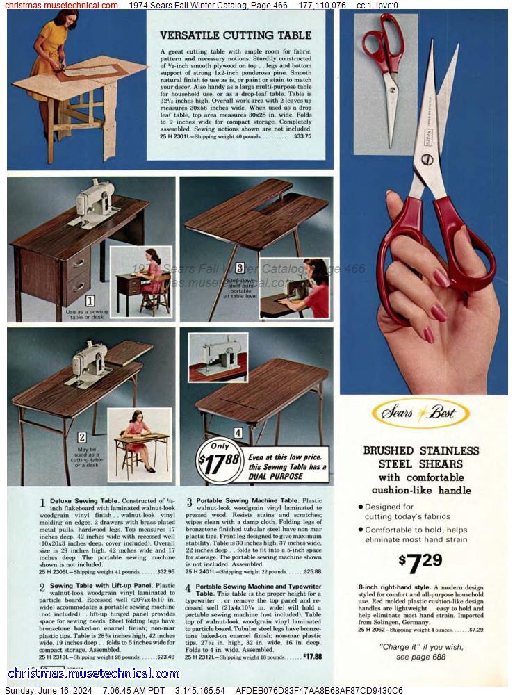 1974 Sears Fall Winter Catalog, Page 466