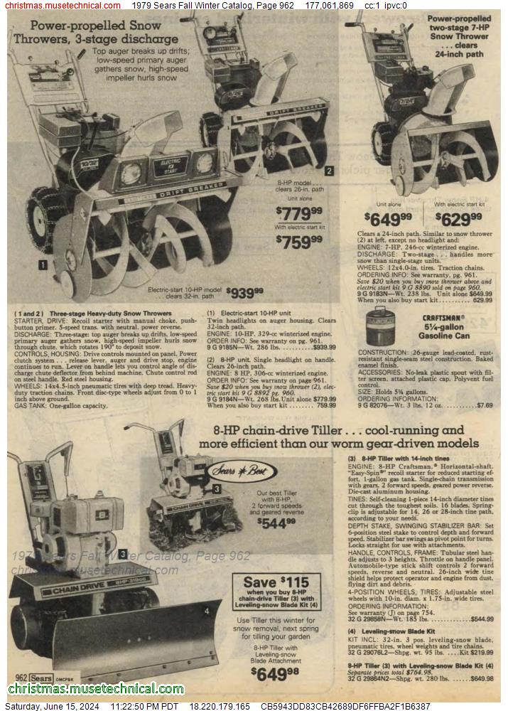 1979 Sears Fall Winter Catalog, Page 962