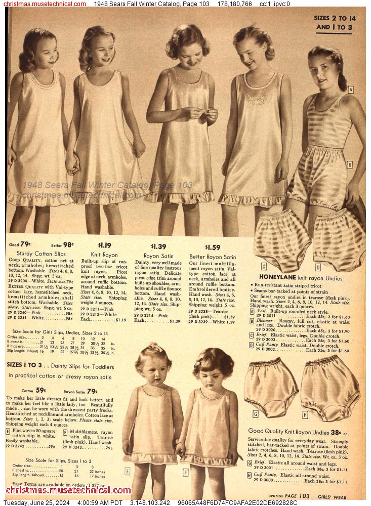 1948 Sears Fall Winter Catalog, Page 103