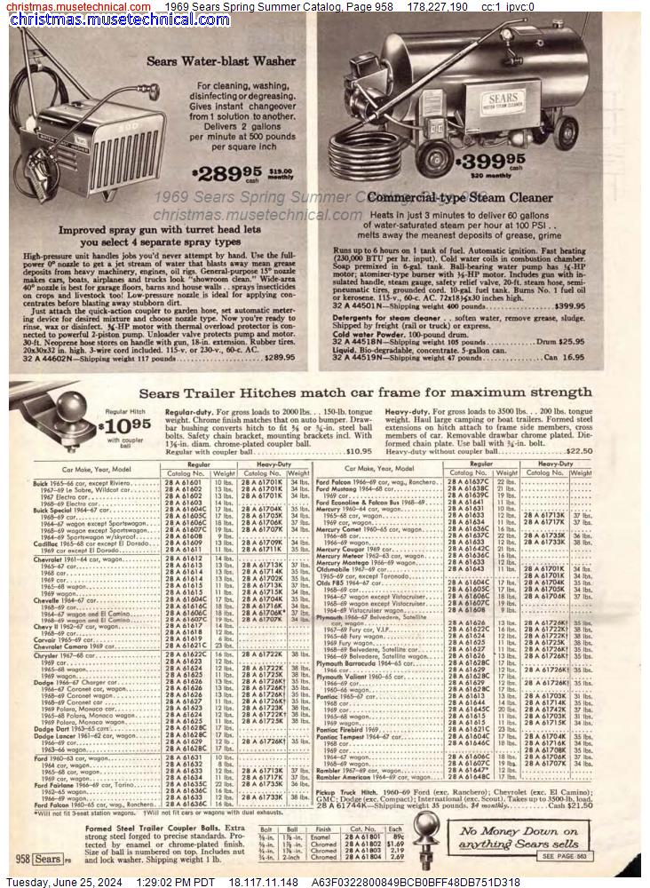 1969 Sears Spring Summer Catalog, Page 958
