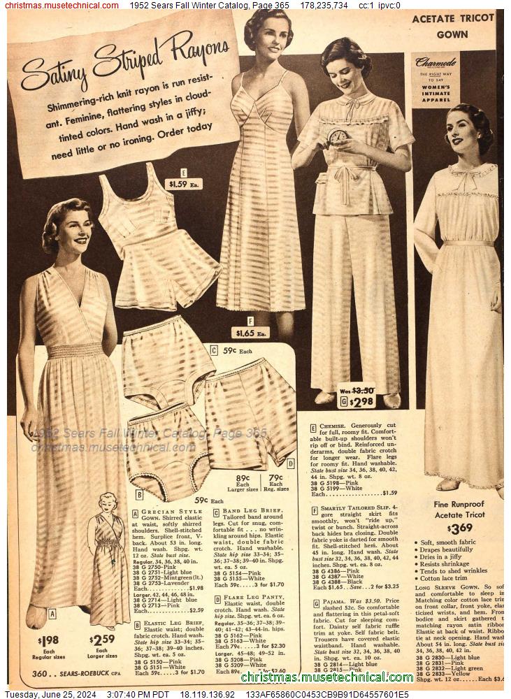 1952 Sears Fall Winter Catalog, Page 365