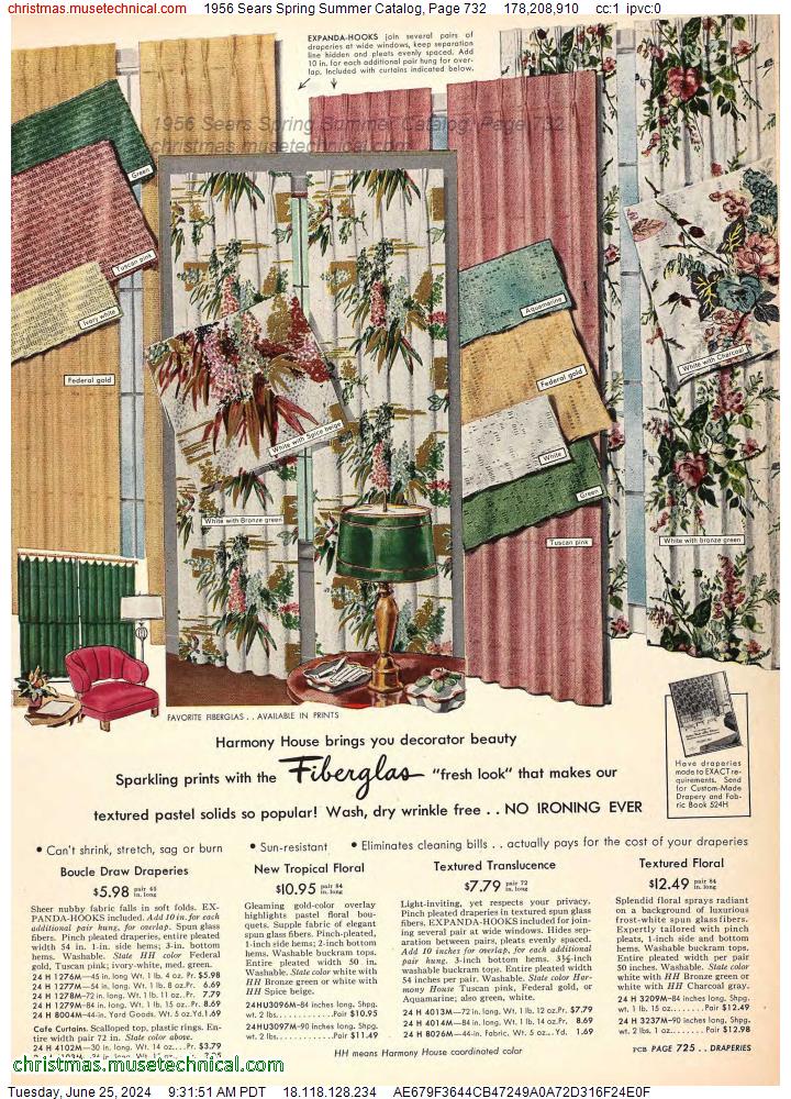 1956 Sears Spring Summer Catalog, Page 732