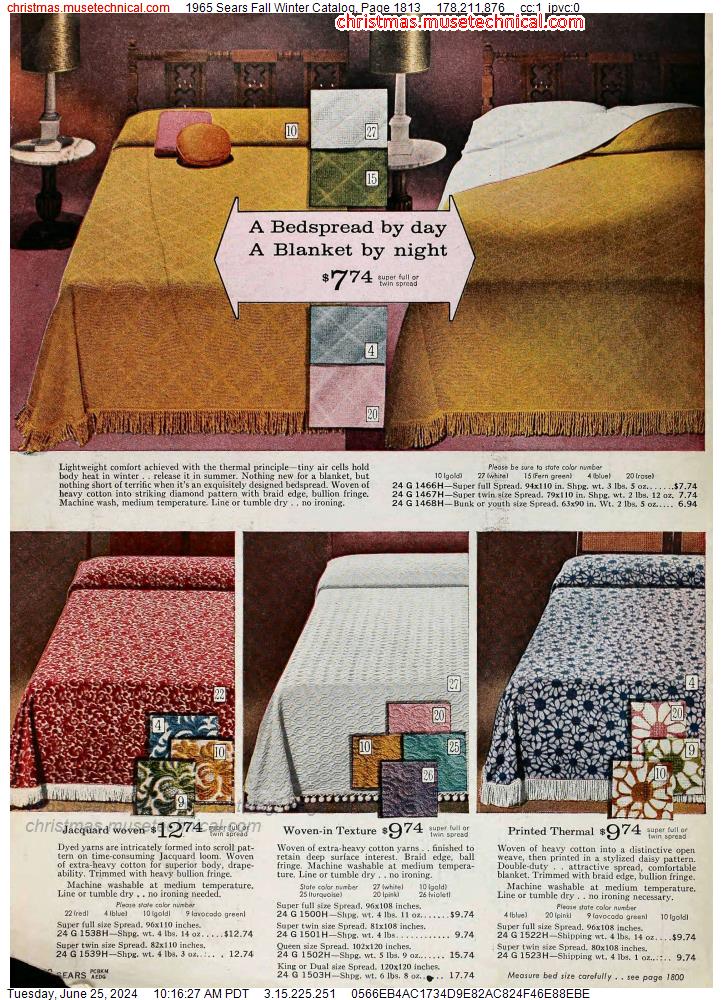 1965 Sears Fall Winter Catalog, Page 1813