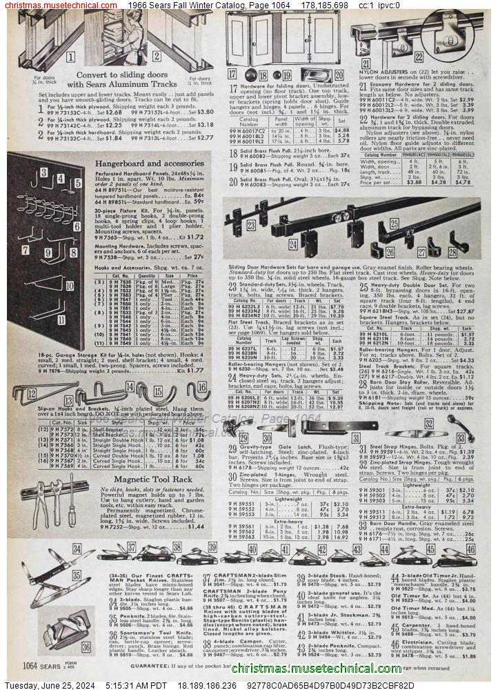 1966 Sears Fall Winter Catalog, Page 1064