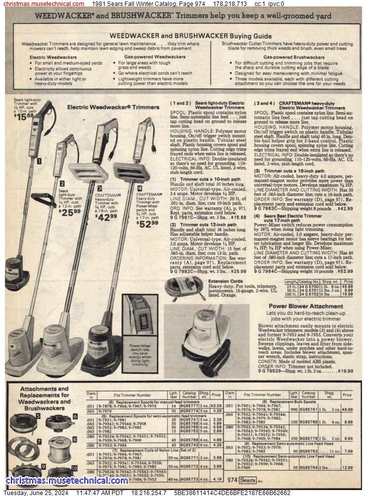1981 Sears Fall Winter Catalog, Page 974