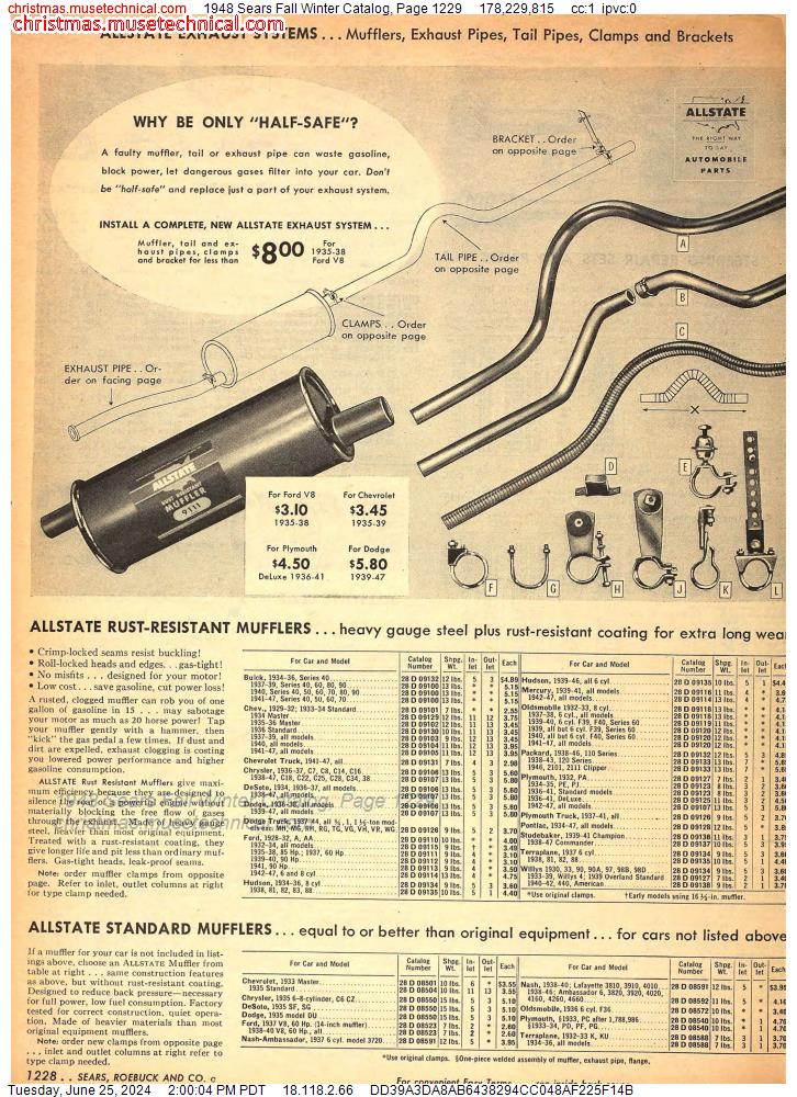 1948 Sears Fall Winter Catalog, Page 1229