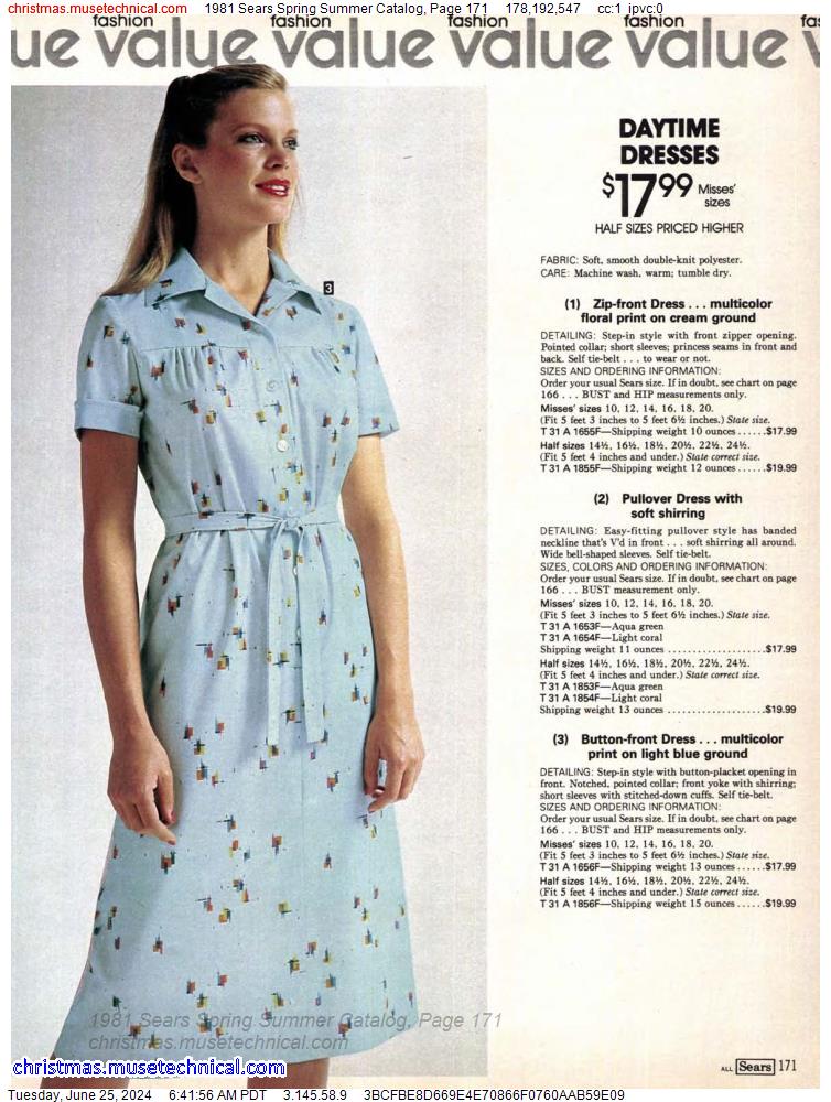 1981 Sears Spring Summer Catalog, Page 171