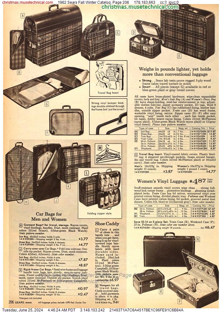 1962 Sears Fall Winter Catalog, Page 206