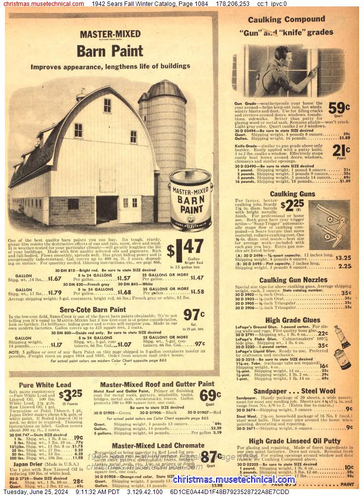 1942 Sears Fall Winter Catalog, Page 1084