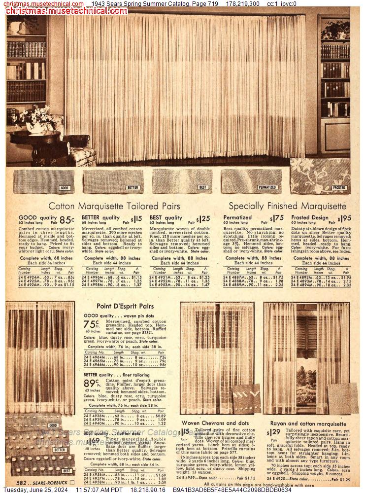 1943 Sears Spring Summer Catalog, Page 719