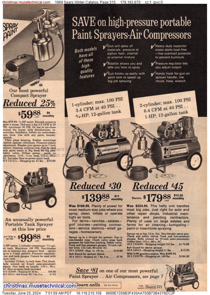 1969 Sears Winter Catalog, Page 315
