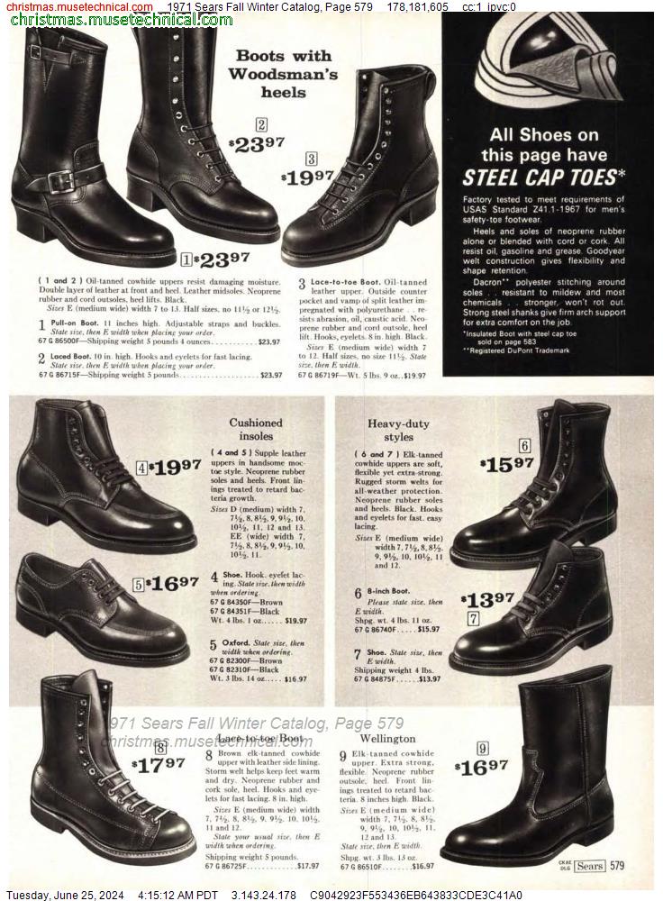 1971 Sears Fall Winter Catalog, Page 579