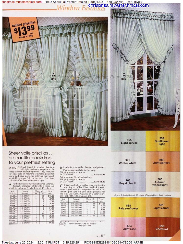 1985 Sears Fall Winter Catalog, Page 1325