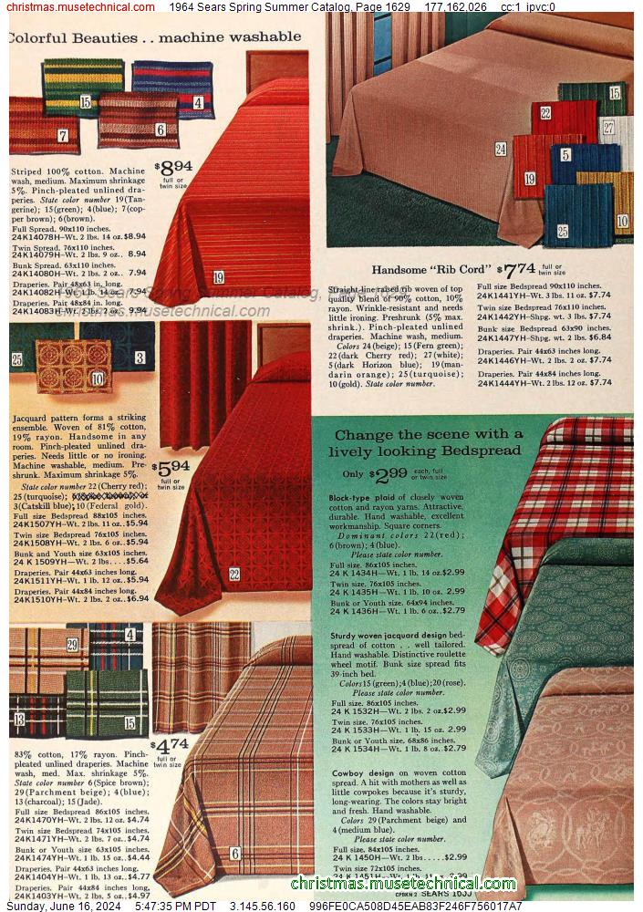 1964 Sears Spring Summer Catalog, Page 1629