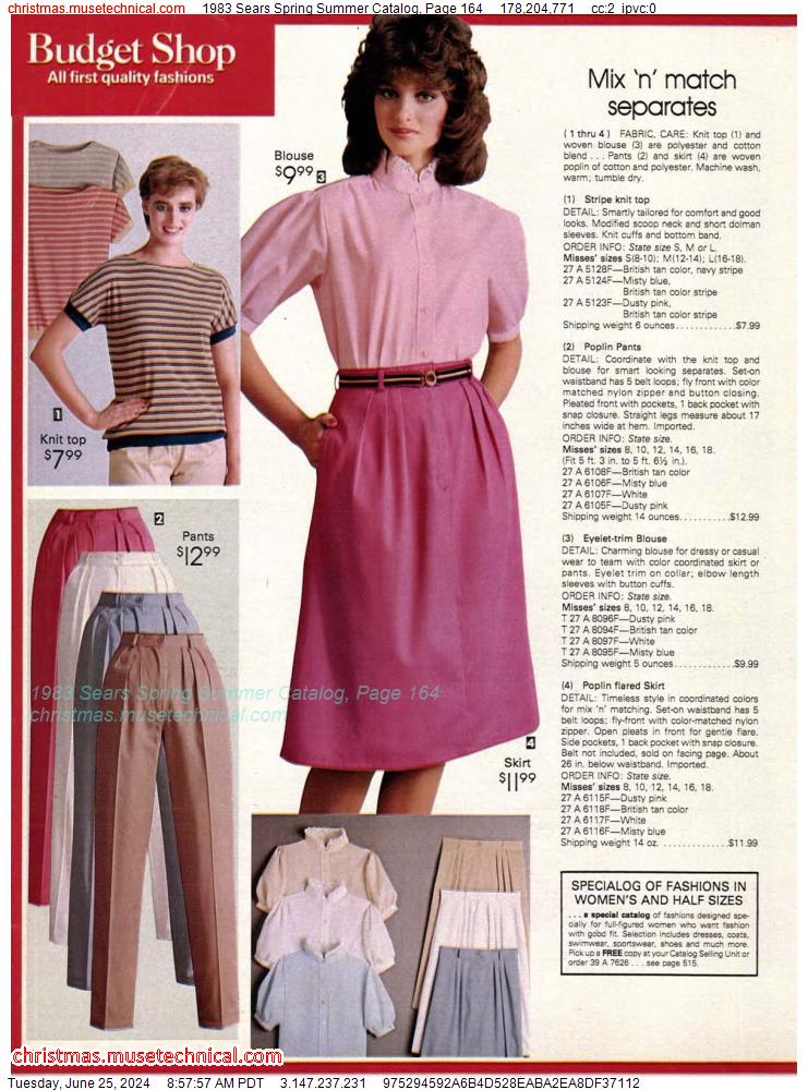 1983 Sears Spring Summer Catalog, Page 164