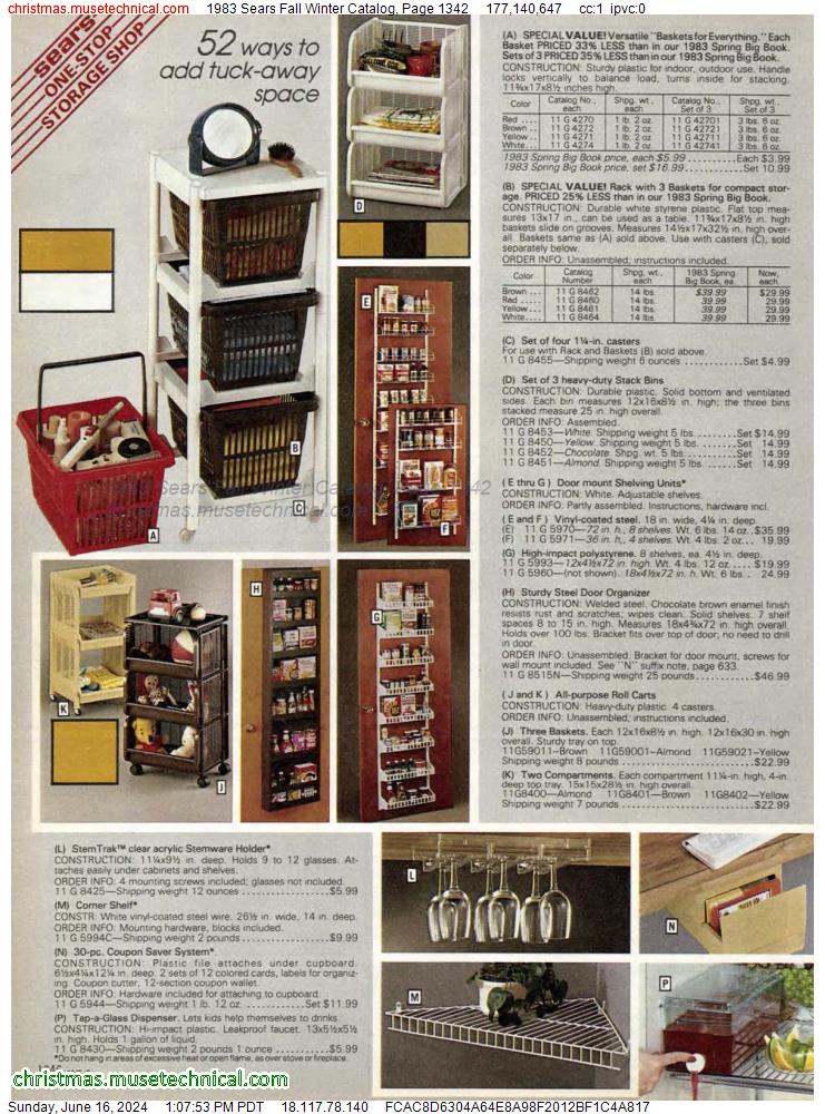 1983 Sears Fall Winter Catalog, Page 1342