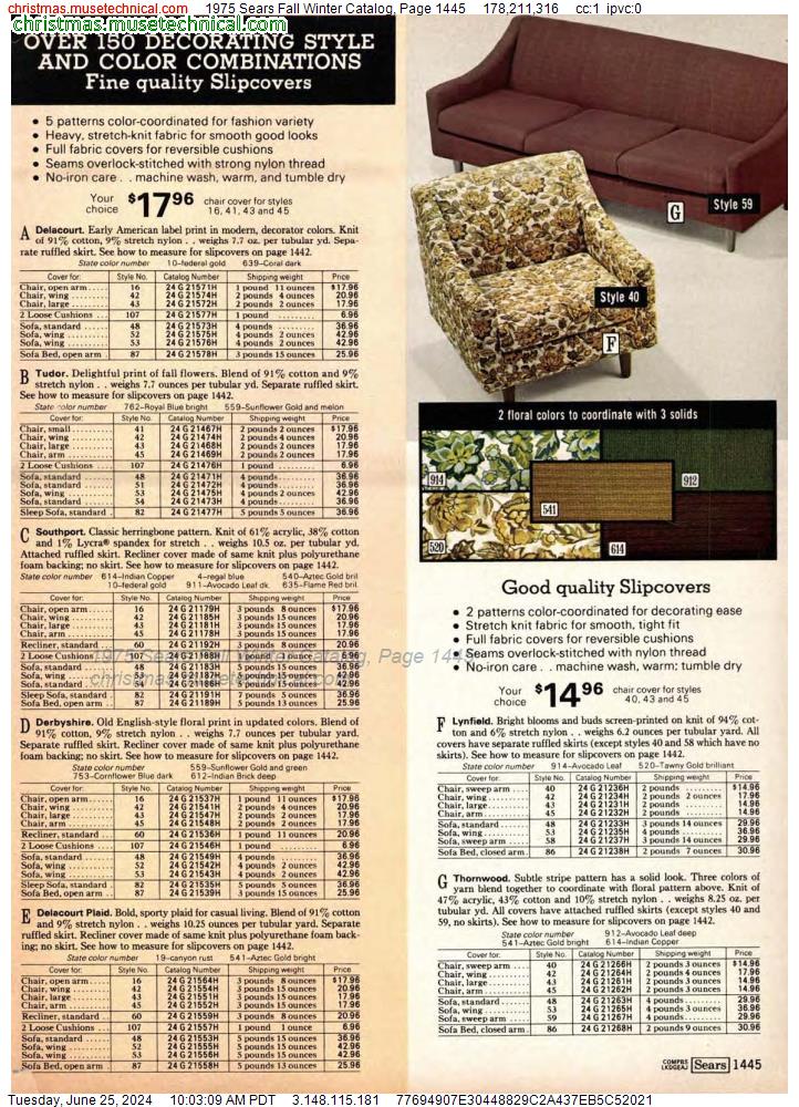 1975 Sears Fall Winter Catalog, Page 1445
