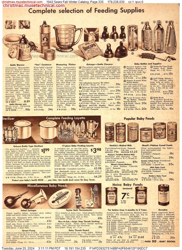 1942 Sears Fall Winter Catalog, Page 335