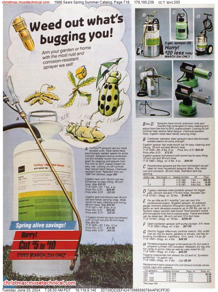 1986 Sears Spring Summer Catalog, Page 718