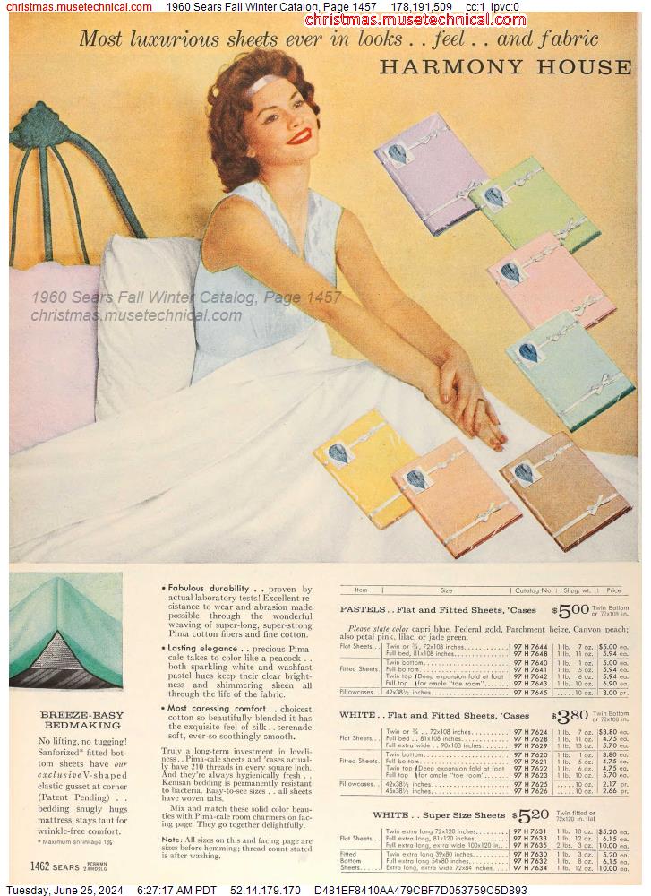 1960 Sears Fall Winter Catalog, Page 1457