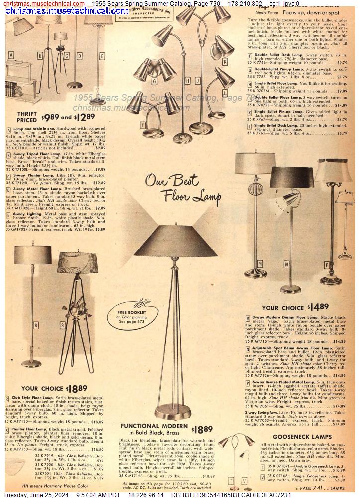 1955 Sears Spring Summer Catalog, Page 730