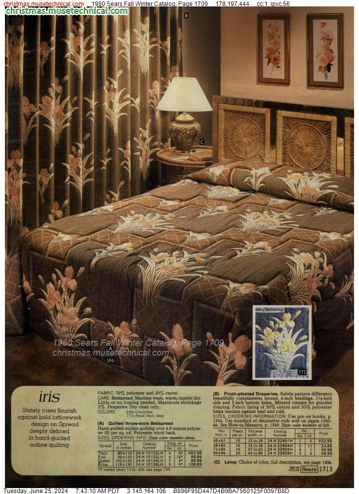 1980 Sears Fall Winter Catalog, Page 1709