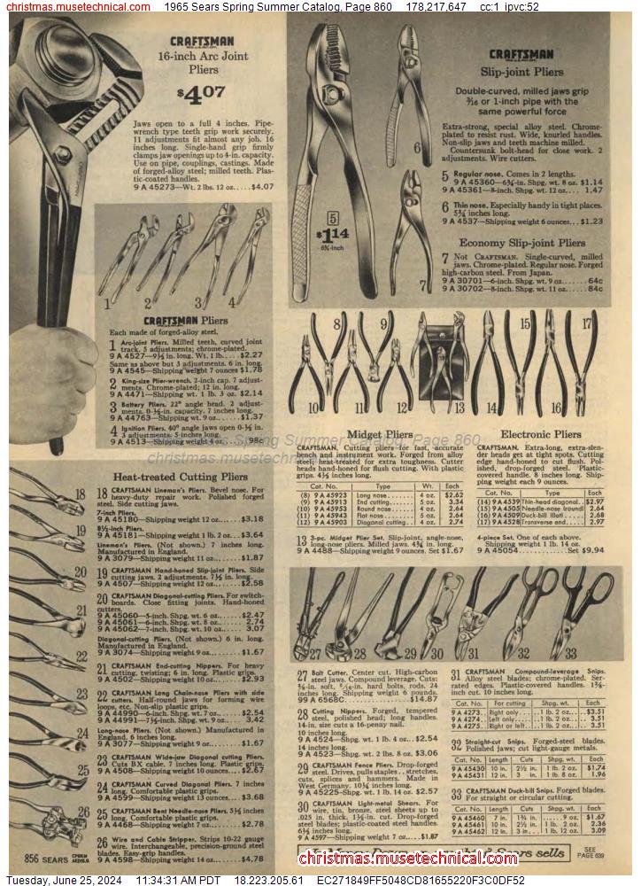 1965 Sears Spring Summer Catalog, Page 860
