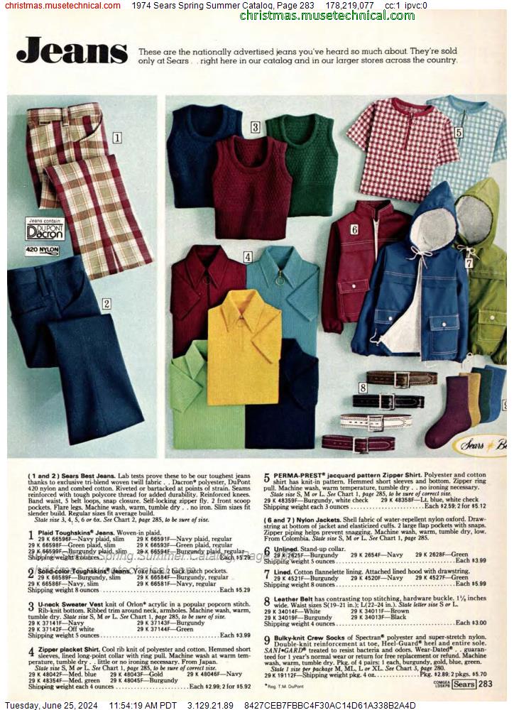 1974 Sears Spring Summer Catalog, Page 283