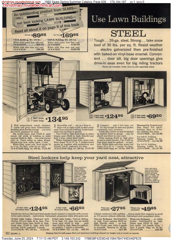 1965 Sears Spring Summer Catalog, Page 936