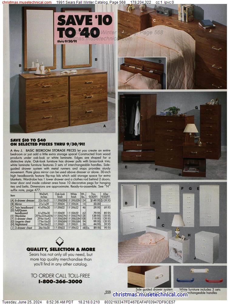 1991 Sears Fall Winter Catalog, Page 568