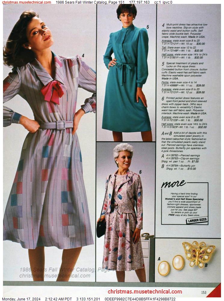 1986 Sears Fall Winter Catalog, Page 151