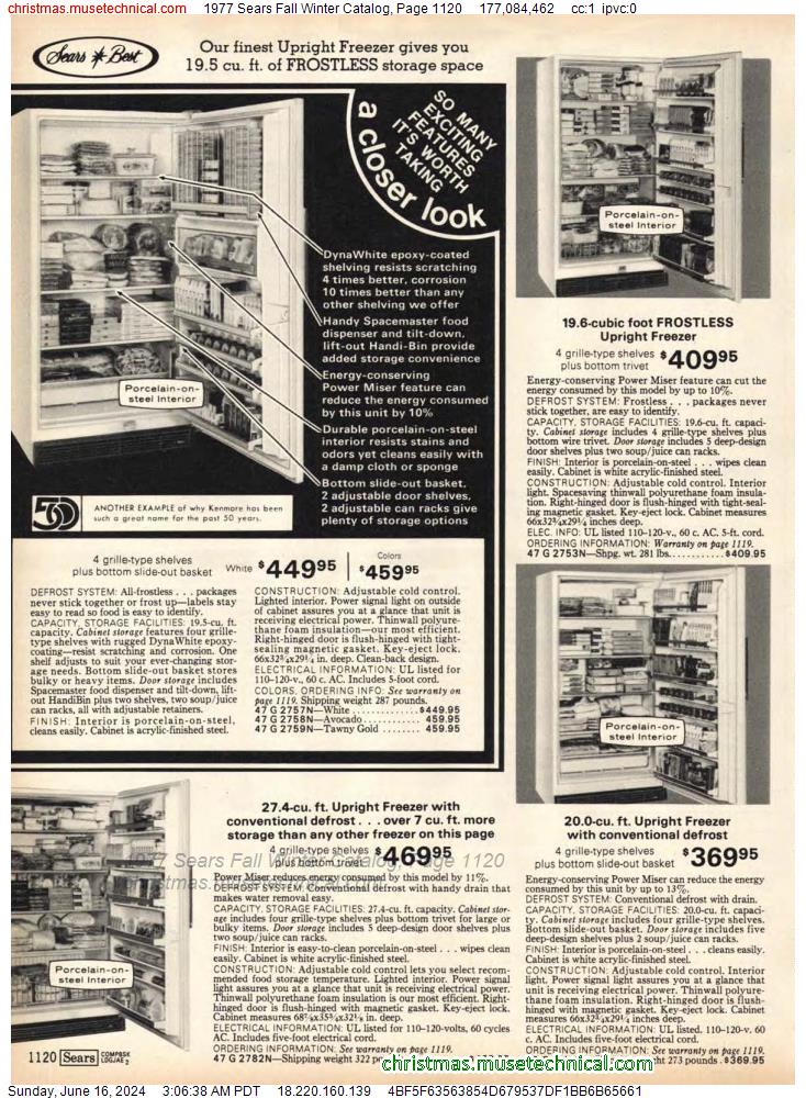 1977 Sears Fall Winter Catalog, Page 1120