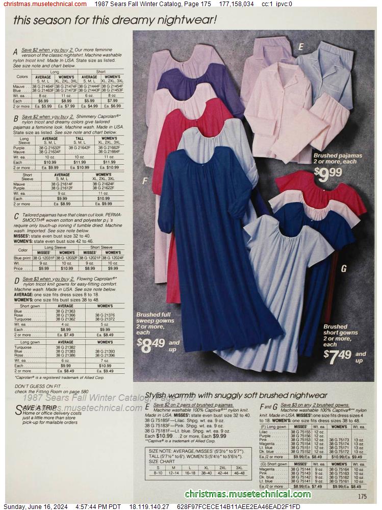 1987 Sears Fall Winter Catalog, Page 175