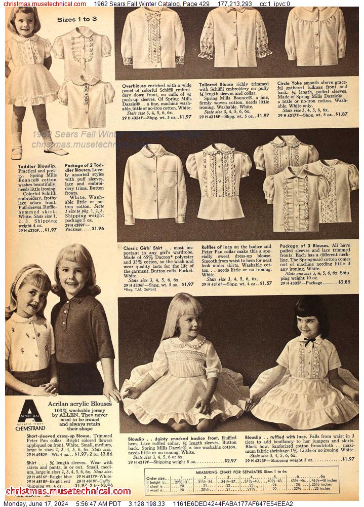 1962 Sears Fall Winter Catalog, Page 429