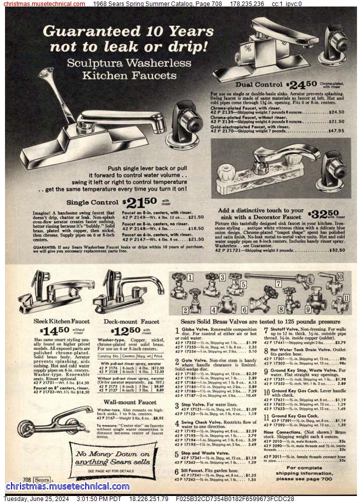 1968 Sears Spring Summer Catalog, Page 708