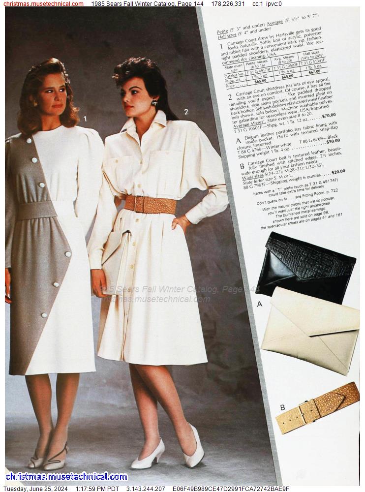 1985 Sears Fall Winter Catalog, Page 144