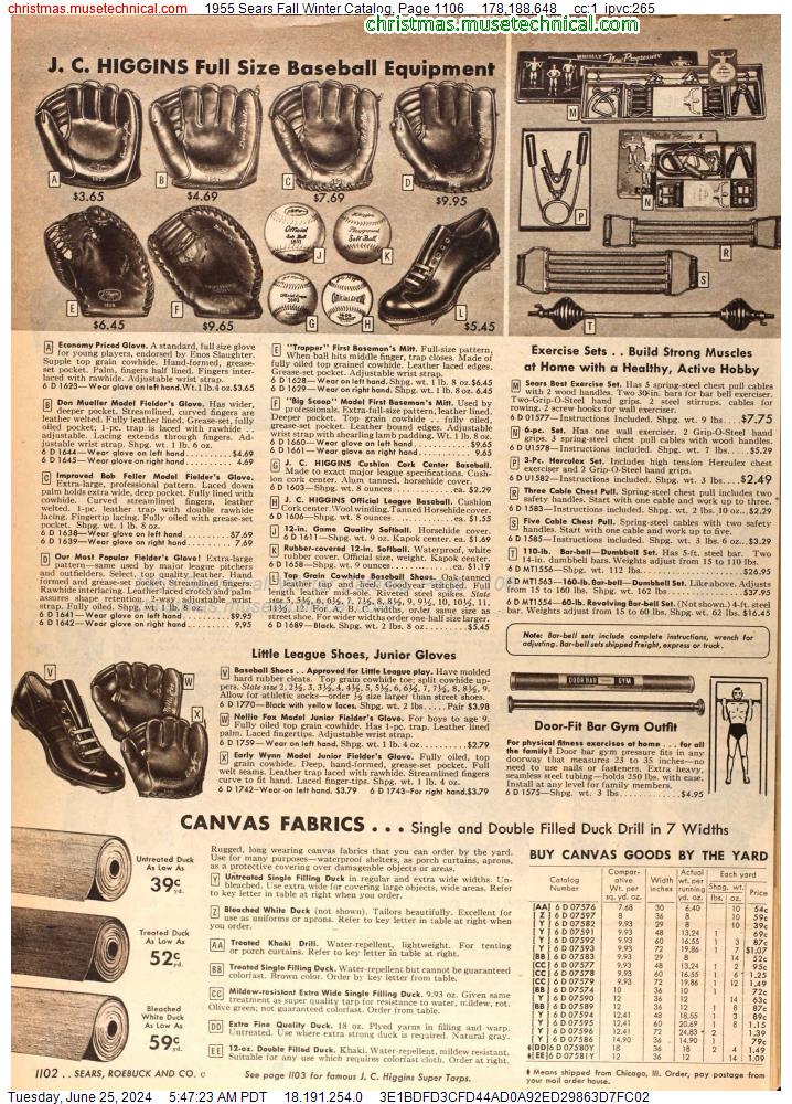 1955 Sears Fall Winter Catalog, Page 1106