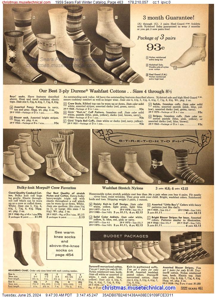 1959 Sears Fall Winter Catalog, Page 463