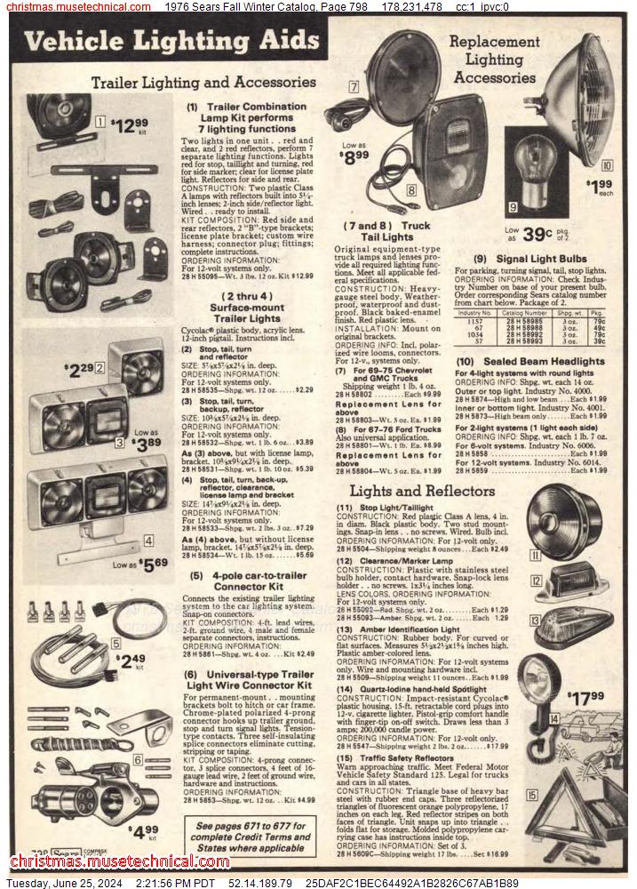 1976 Sears Fall Winter Catalog, Page 798