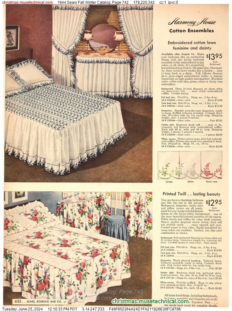 1944 Sears Fall Winter Catalog, Page 742