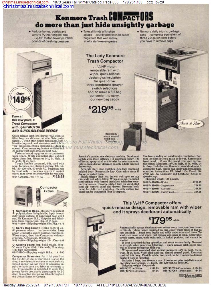 1973 Sears Fall Winter Catalog, Page 855