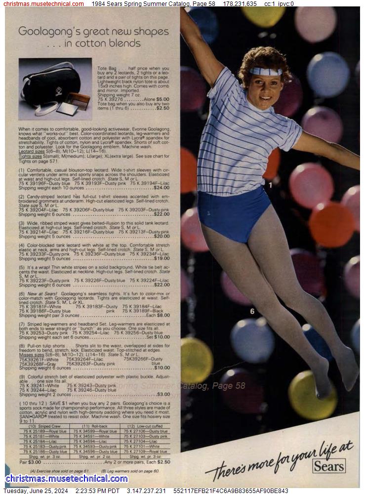 1984 Sears Spring Summer Catalog, Page 58