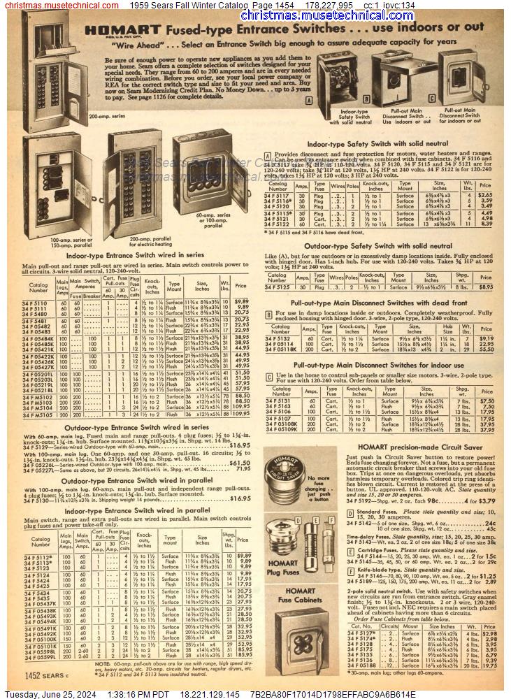 1959 Sears Fall Winter Catalog, Page 1454