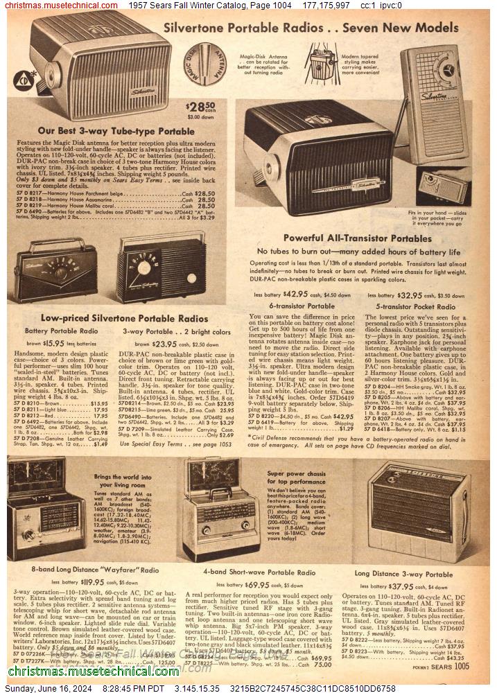 1957 Sears Fall Winter Catalog, Page 1004