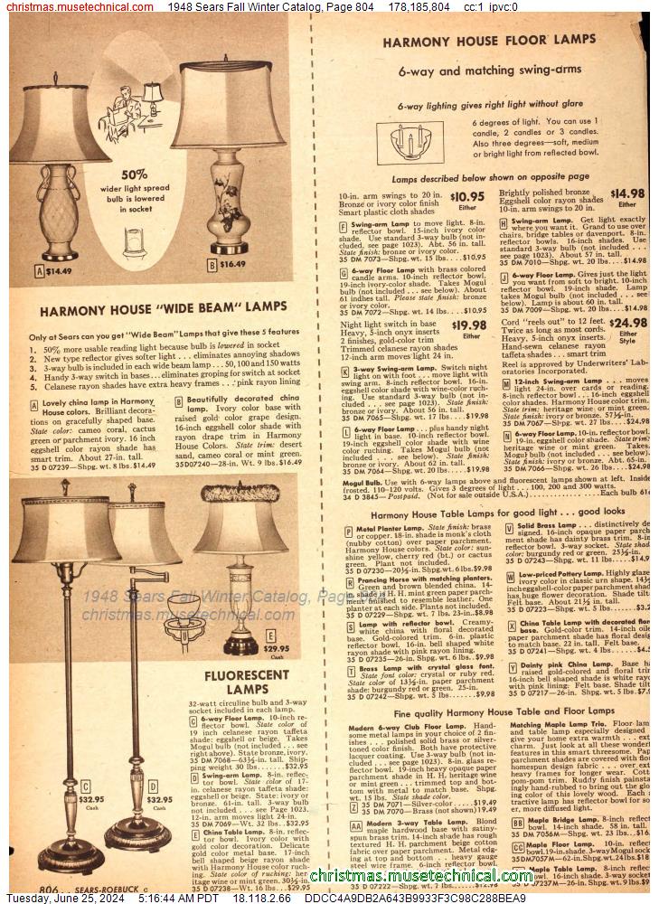 1948 Sears Fall Winter Catalog, Page 804