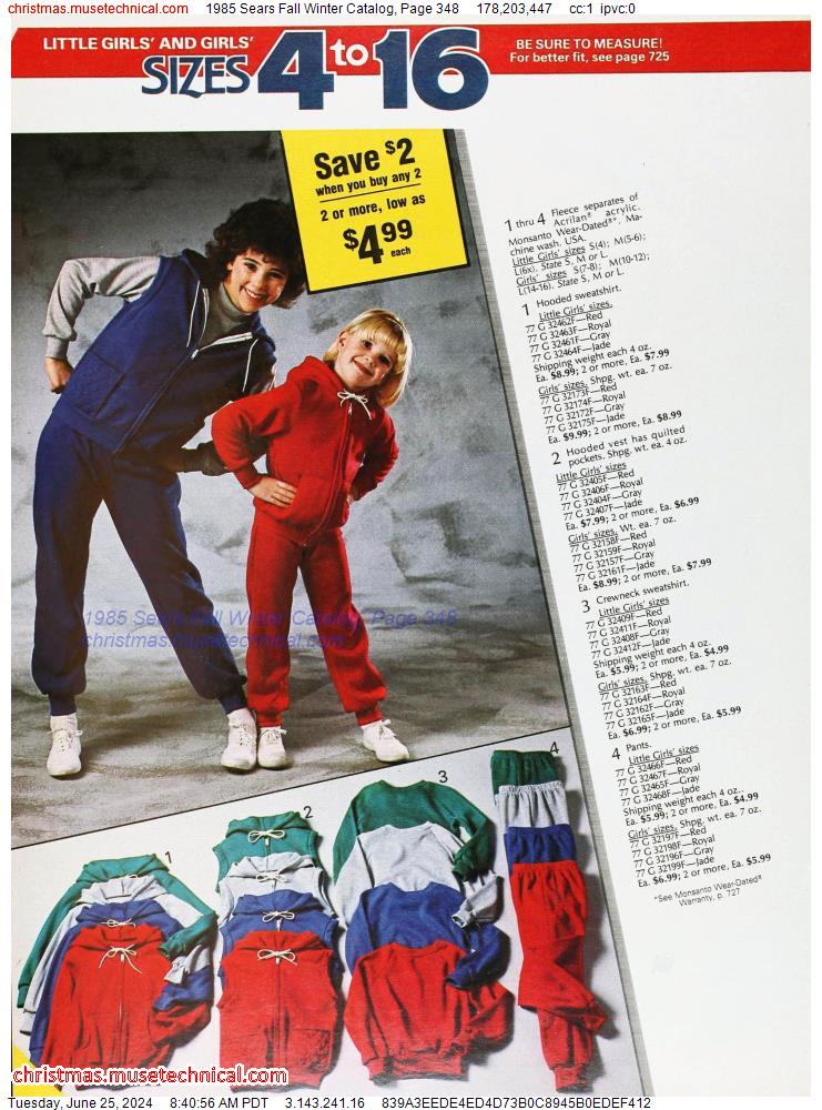 1985 Sears Fall Winter Catalog, Page 348