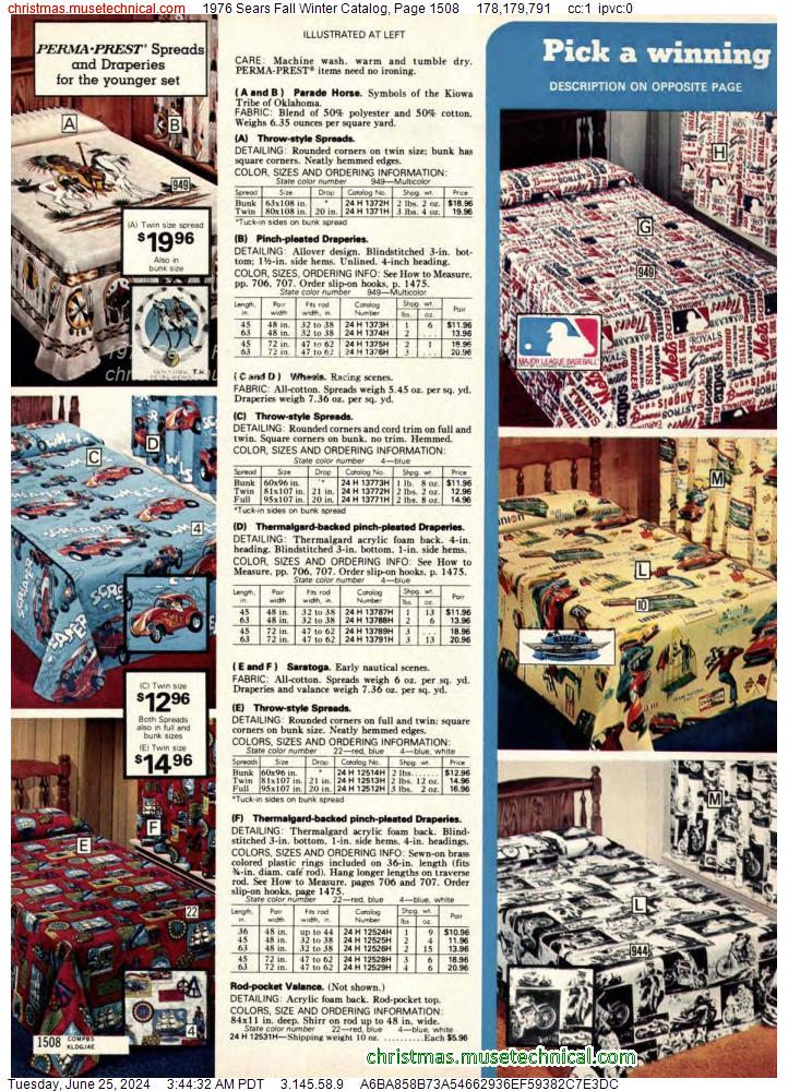 1976 Sears Fall Winter Catalog, Page 1508