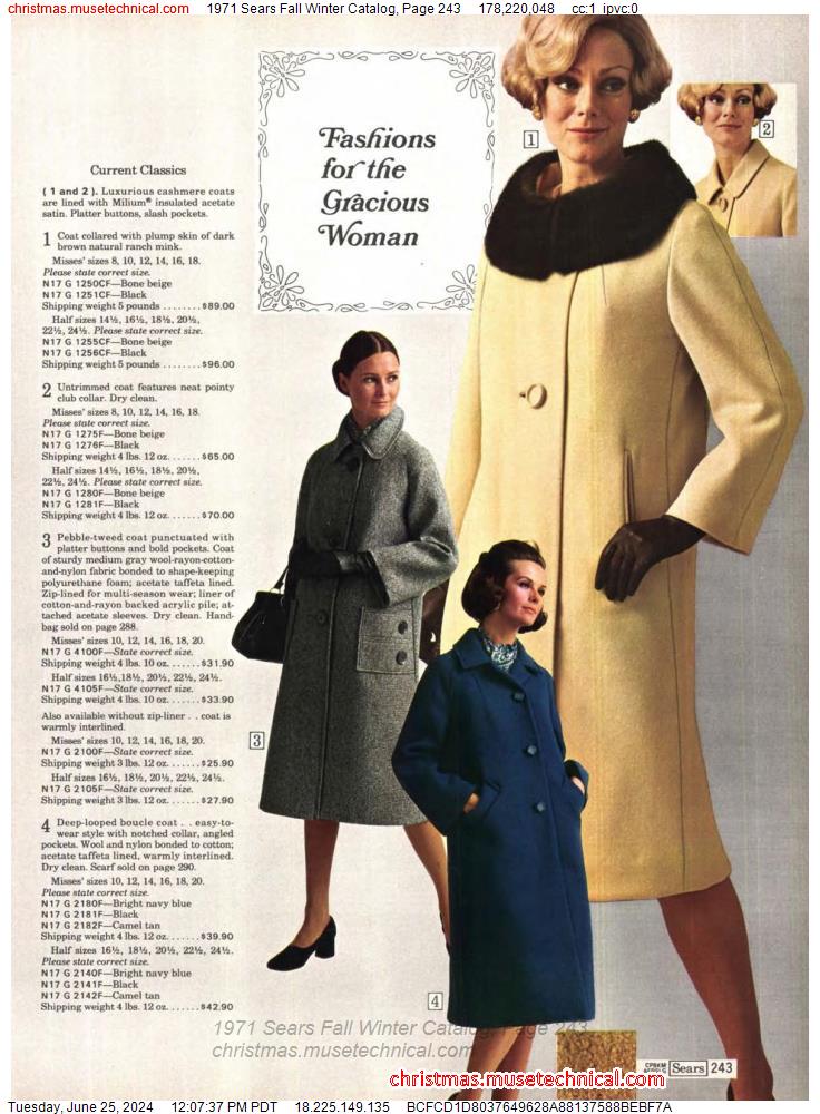1971 Sears Fall Winter Catalog, Page 243